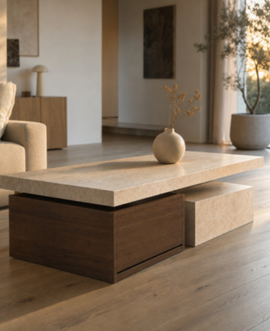 Mesa de centro «Tregua» en ambiente, imagen de diseño